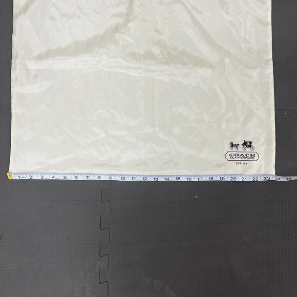 COACH Protective Dust Bag Dustbag Cover Ivory Sateen Brown Drawstring 23 x 19 FS - Picture 3 of 6